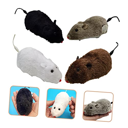 Beavorty 4 Peças De Pelúcia Relógio Rato Gato Teaser Rato De Pelúcia Gatinho Brinquedos Brinquedo Pa