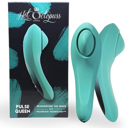 Hot Octopuss Pulse Queen | Powerful Oscillating Clitoral Wand Vibrator | Personal Massager for Women | Rechargeable Waterproof Quiet (<45 dB) & Ergonomic 9 Speeds & 7 Modes with PulsePlate Tech