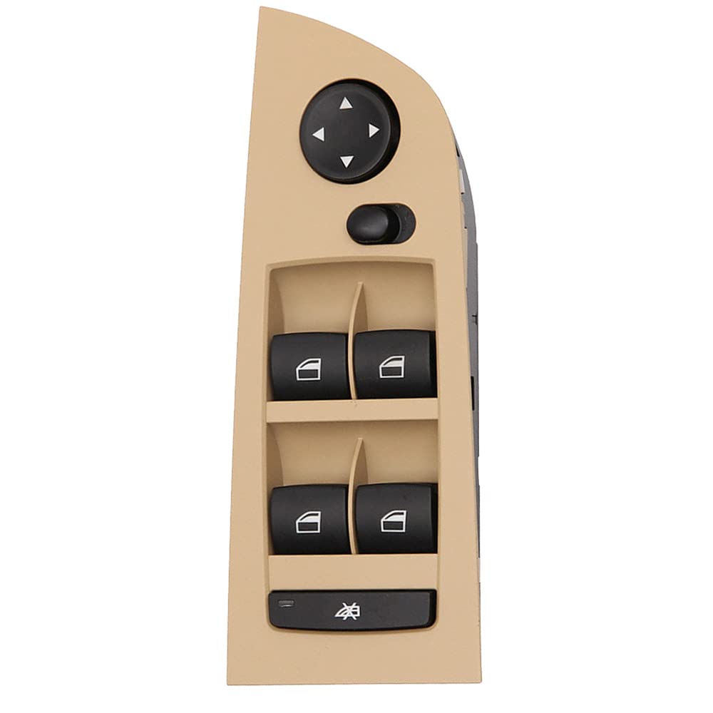 Botón de interruptor maestro de ventana eléctrica Kacepar, botón de ventana eléctrica, botón maestro de control de ventana beige compatible con BMW E90 E91, 61319217331