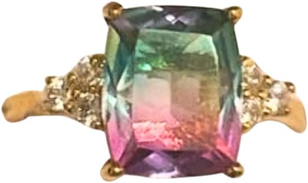 Bi-Color Tourmaline Cushion-Cut Ring Watermelon Tourmaline Doublet with Quartz Sterling Silver Handmade Ring Artisan Jewelry for Women