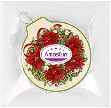 Amosfun Christmas Cookie Gift Tins Candy Box Round Biscuit Can Wreath Pattern Cookie Candy Gift Tins for Xmas Party