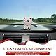 Jwthee Cute Good Luck Welcoming Cats, Plastic Lucky Nodding Cat Bobble Head Nodding Cat Solar Lucky Nodding Cat Car Decoration for Home Office and Car (with Large Eyes)