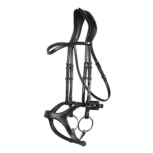 Bridon Montar Monarch Cob noir pour soulager les pressions sur la tête du cheval