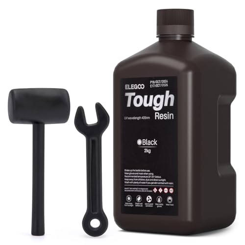 ELEGOO Tough Resin for 3D Printing, 2000g Black
