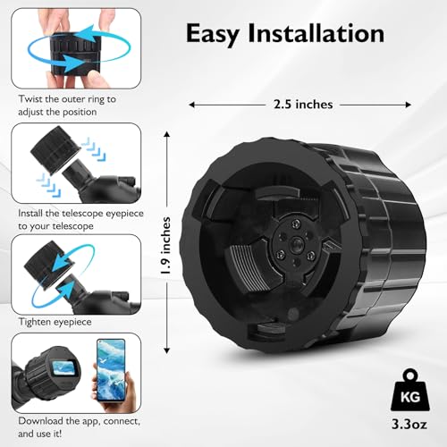 WiFi Telescope Camera Eyepiece: 64GB Electronic Eyepiece, 1.5" Screen, 1080P FHD Recording, Telescope Microscope Accessories, 25mm-50mm Planetary Camera for Astrophotography, Bird Watching by maigevi - Image 6