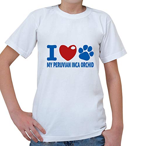 Custom Brother - I Love My Peruvian INCA Orchid Dog Dogs Kids Short Sleeve T Shirt White
