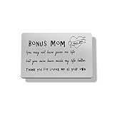 Bonus Mom Engraved Metal Wallet Card Insert for Stepmom Gift Stepmom Birthday Card Gifts,Bonus Mom G