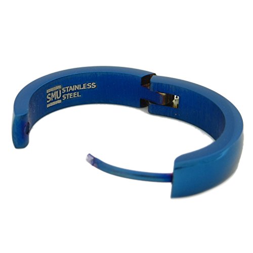 Stainless Steel Curved Face Round Hoop Men Earrings Silver Blue Rose Gold Black 20mm3