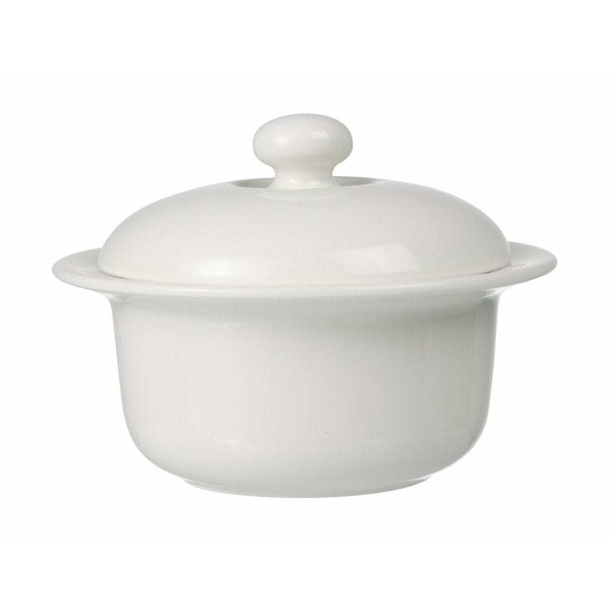 Arabia Arctica Ceramic Sugar Bowl With Lid - 260ml, Cream White Timeless Design, Microwave & Dishwasher Safe