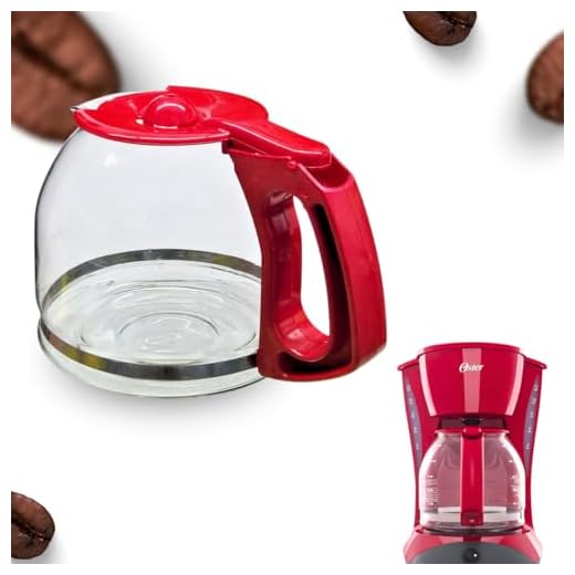 Jarra de Vidro Para Cafeteira Oster 36 Vermelha 36 Xícaras 4400 4401 Wx20b