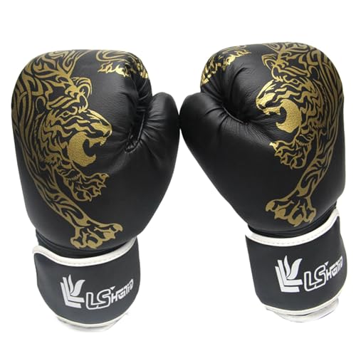Sport-Boxhandschuhe, Kampfsport-Handschuhe, Grappling-Sparring, -Trainingshandschuhe, Muay Thai MMA Kickboxen, schwerer Boxsack, Leder-Tigerdruck, Kampfspiel, Handschutzhandschuhe für Herren