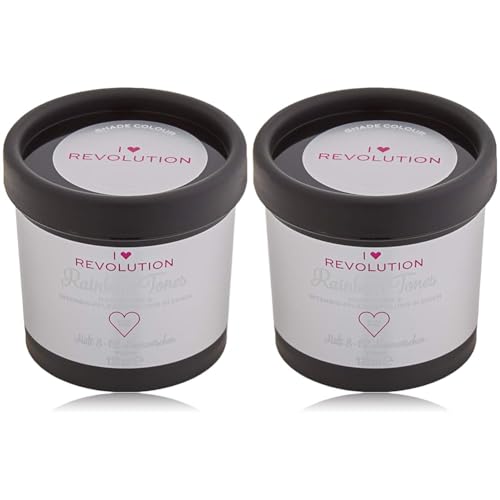 I Heart Revolution Rainbow Tones Silver Angel - semi permanente Haarfarbe und Pflegespülung in einem - auswaschbar mit 8-12 Haarwäschen - vegan, mehrfach verwendbar - 120 ml (Packung mit 2)