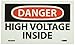 NMC GD290AP OSHA Sign, Legend "DANGER - HIGH VOLTAGE INSIDE", 5" Length x 3" Height, Glow Polyester, Black/Red on Pale goldenrod (Pack of 5)