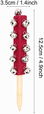 Jingle Handheld Bells, 21 Jingle Bells Bar Sleigh Stick Kids Toy Percussion Instrument Gift for Kids (Red) Orff Children's Percussion