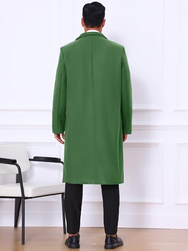 Image of Lars Amadeus Winter Trench Coat for Men's Single Breasted Notch Lapel with Pockets Formal Overcoat
