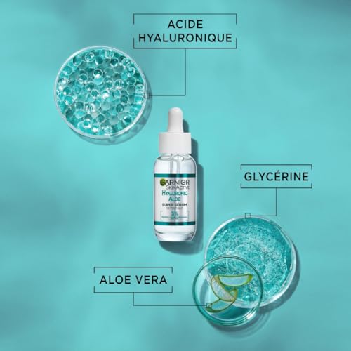 Garnier SkinActive - Sérum Gel Repulpant Hyaluronic Aloe - Soin Enrichi en Acide Hyaluronique et Aloe Vera - Pour Tous Types de Peaux - 30 ml