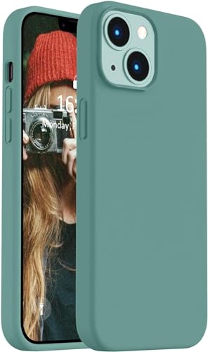 Lavderuar iPhone 15 ile Uyumlu İçi Kadife Lansman Silikon Kılıf – Kamera Korumalı, Darbe Emici, Premium Yumuşak Kapak Haki