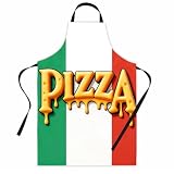 PBAHAUP Delantal Cocina Hombre 1 Piezas, Delantal Barbacoa Hombre,Bandera Italiana Cocina Hombre, Pizza Delantal De Cocina Hombre en Regalo Divertido Para Novio Marido, 60 * 80cm (D)