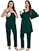 SWOMOG Maternity Pajamas Set 3 PCS Nusing Pajamas Labor and Delivery Gown & Camisole & Pants Postpartum Pjs Emeral Green Large
