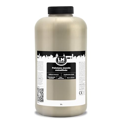 LM Peinture Murale Métallique 2L – Platine – Éclat Métallique Époustouflant pour...