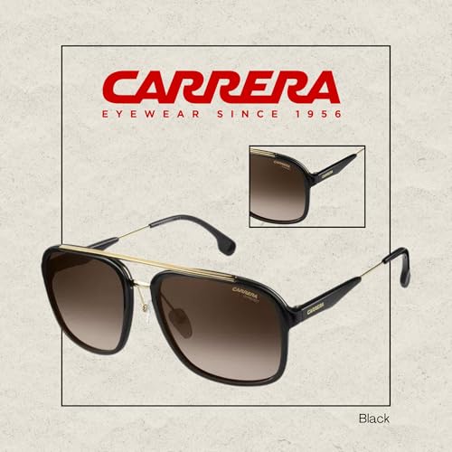 Carrera CA133/S 02M2/HA 57MM Black Gold/Brown Gradient Sunglasses For Men For Women + BUNDLE with Designer iWear Eyewear Kit3