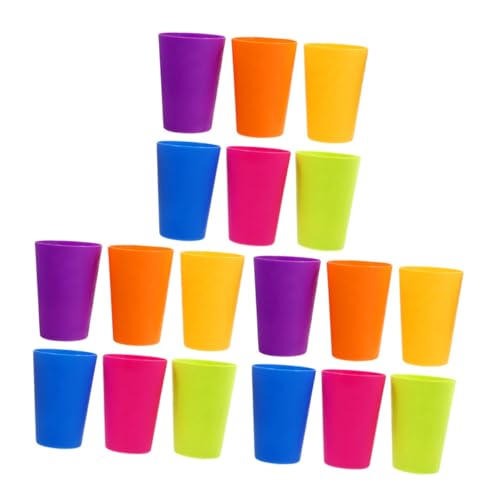 PRETYZOOM 18pièces Lot de Verres Plastique Réutilisables Grands Gobelets pour Boissons Décoratifs pour Fêtes et Mariages Simples à Utiliser Couleur Aléatoire