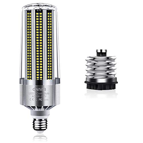 ONIVIB 120W LED-Maislampenbirne, E27 mit E40 Mogul-Sockeladapter, 14400 Lumen (1200W Äquivalent) 6500K kühles weißes Tageslicht, für großflächige kommerzielle Beleuchtung, Garage Warehouse Factory