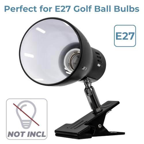 Milpoel Clip On Desk Lamp with E27 Bulb Holder, Clamp Light with Switch, UK Plug, Portable Reading Lamp for Table Bedside - Image 3