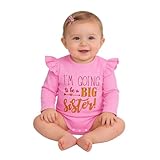 LYSMuch Toddler Baby Girl Big Sister Shirt I Want to Be a Big Sister T-Shirt Jumpsuit Top(Romper Pink,18-24Months)