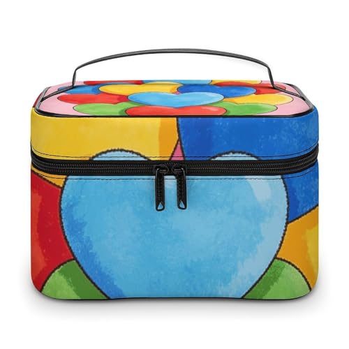 Bolsa de maquillaje impermeable que soluciona el desorden con compartimentos y asa