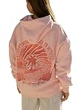 Sweatshirt With Words On Back Trendy Womens Hoodie Oversized Sweatshirts Graphic Pullover Y2k Hoodie (pink 1,M,Medium)