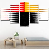 SIGNWIN 5 Panel Canvas Wall Art Abstract Colorful Geometric Hallway Minimalist Mixed Media Multicolor Patterns for Home Decorations Ready to Hang - 60