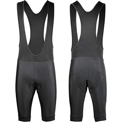 Outdoor Men\'s Cycling Bib Shorts 9D Padded Bicycle Mountain Bike Breathable Short with Pocket for Indoor Training Mens Cycling (Medium) Black - Thumbnail 3