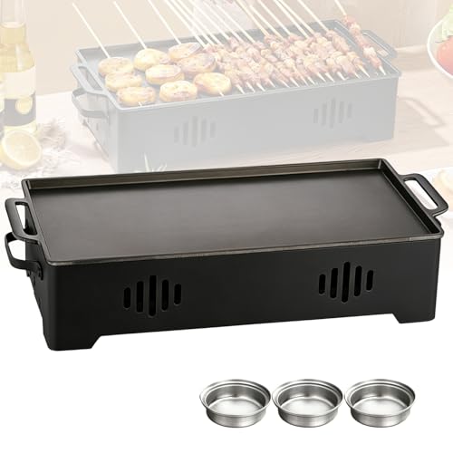 Warmhalteplatte fürs Grillen, BBQ Warmhalteplatte Teelicht, Warmhaltebehälter für Essen & Grillgut, Speisenwärmer Fleischwarmhalter Grill Zubehör für BBQ Grillparty Outdoor & Garten
