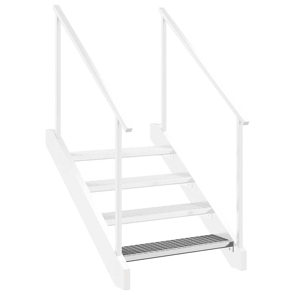 Gradino in acciaio zincato, 70 x 24 x 7 cm, argento, bordi antiscivolo, per interni ed esterni, resistente alla corrosione, per scuole, fabbriche, ristoranti e appartamenti