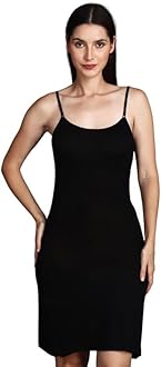 Shoppy Villa Women's Full Slip Dress - Spaghetti Strap Long Inner Undergarment Nightwear, Knee-Length Spaghetti Slip for Dresses & Loungewear - Free Size