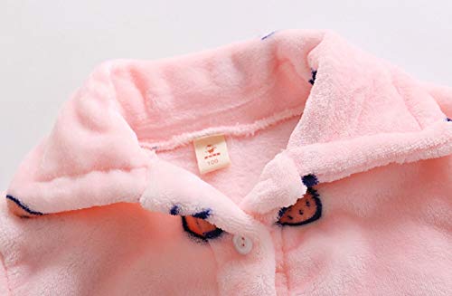 Boys Girls Button Down Winter Warm Fleece Pajama Set Kids Autumn Long Sleeve Sleepwear With Pockets #TOP2
