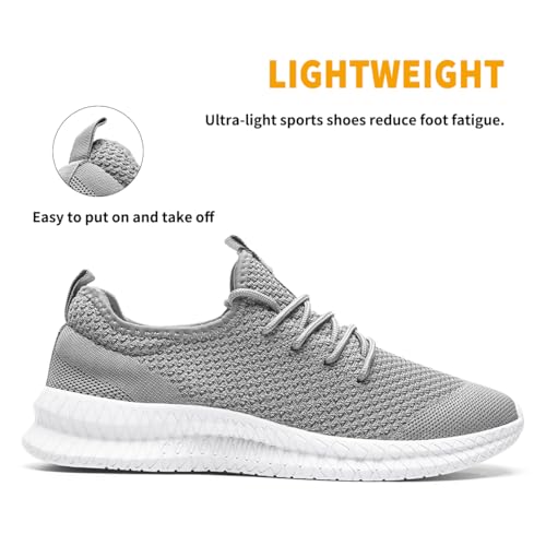 Image of DLWKIPV Mens Slip On Shoes Tennis Walking Gym Athletic Running Fashion Sneakers Workout Footwear Casual Sport Outdoors Breathable Knitted Mesh Lightweight