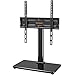PERLEGEAR Universal Swivel TV Stand for 24-60 inch TVs up to 45kg, Height Adjustable Table Top TV Stands, TV Base Stand with Tempered Glass Base, Pedestal TV Stand with Bracket Max VESA 400x400mm