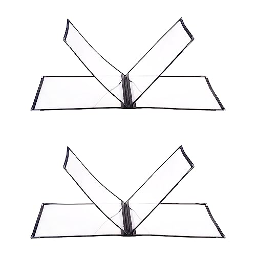 YTYKINOY 2 Pcs Transparent Restaurant Menu Cover Cafe Bar Drink Kitchen Menu Holder 4 Page 8 View Folding Book Style Menu Sleeve, 12.5 x 9.25 Inch, Fits A4 Size Paper