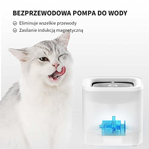 Petkit EVERSWEET Fontanna dla Kota i Psa, Bezprzewodowa Pompa Wodna, 1,85L, Inteligentne Światło LED, 25db Niezwykle Cichy