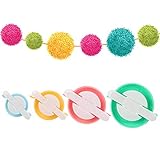Yumi V 4 Piezas Juego de Herramientas de Pompones con Tamaños Variados, Herramienta Manual de Pompones Reusable, para Decoraciones, Guirnaldas, Colgantes y Mas, etc