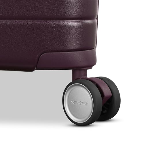Image of Virtuosa Hardside 21 Inch Carry On Luggage - Airline Approved with 360 Spinner Wheels, RightHeight Adjustable Handle - Zippered WetPak - TSA Lock - Expandable Light Polycarbonate Shell - Merlot