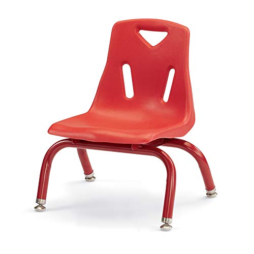 Image of Berries Jonti-Craft 8118JC1008 Stacking Chair with Powder-Coated Legs, 8 inch Height, Red