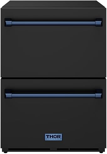 Thor Kitchen 24 Inch Undercounter Built-In or Freestanding Drawer Refrigerator Black/Blue | Gordon Ramsay Series