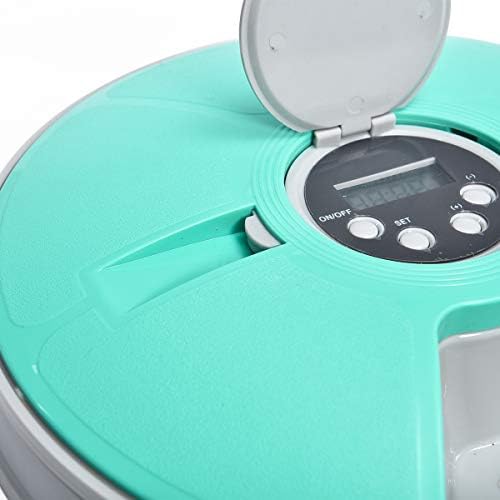 Amazon Basics Automatic Electronic Timed Pet Feeder  6 Portions, Teal