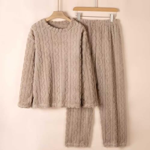 Warm Pajamas for Women Set Long Sleeve Winter Fleece 2 Piece Lounge Pjs - image 3