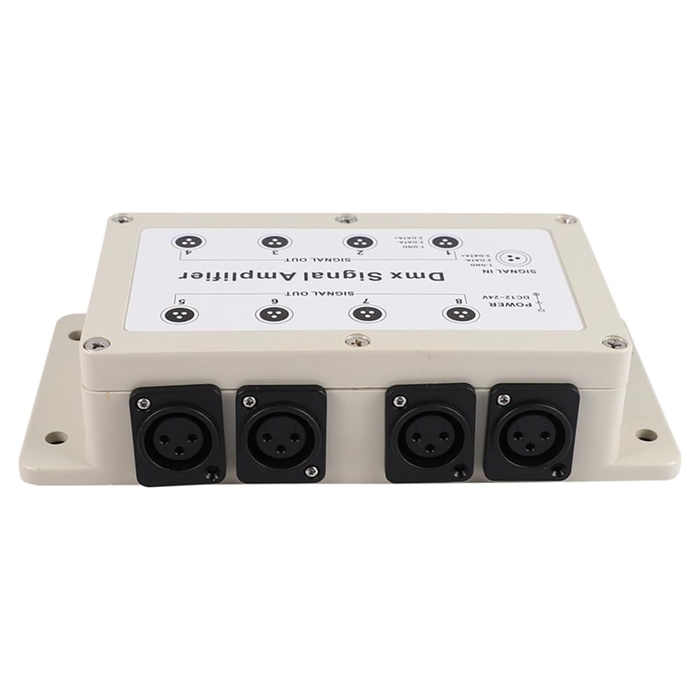 1 Pezzo Dc 12-24V 8 Canali Uscita Dmx512 LED Controller Amplificatore di Segnale Distributore Splitter Plastica Crema per Apparecchiature Domestiche