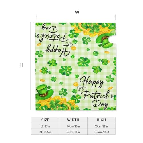 Image of ADIKJXQH St. Patrick's Day Mailbox Cover, Lucky Clovers, Magnetic, 21 x 18 Inch, Green, Post Mount, Polyester, Modern, XXT-1212-3