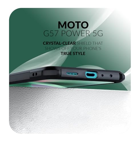 Image of Back Cover Case + Screen Protector for Motorola Moto G57 Power | Transparent & Black Mobile Phone Back Cover Case for Motorola Moto G 57 Power / G57 Power 5G | PC Black Mobile Back Cover